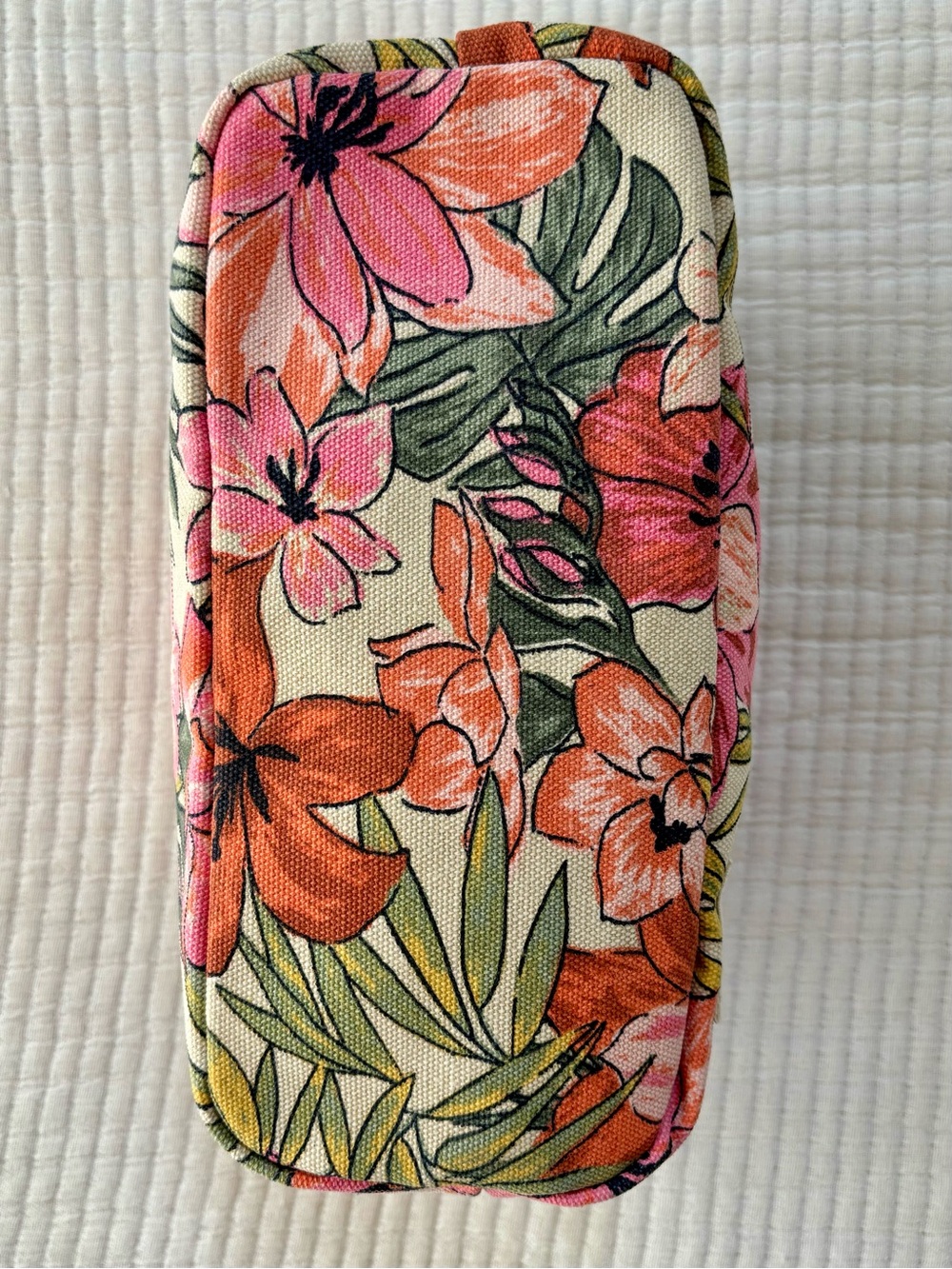 Billabong Tropical Floral Canvas Zipper Pouch Boho Beach Accessory - Picture 8 of 15